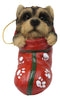 Yorkshire Terrier Yorkie Puppy In Sock Holiday Fest Christmas Ornament Figurine