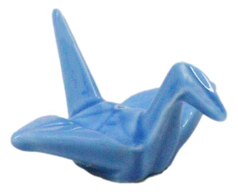 Ebros Set of 4 Ceramic Blue Japanese Origami Crane Incense Stick Holders