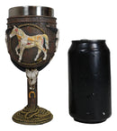Trail Of Painted Ponies Bunkhouse Bronco Horse With Longhorn Skulls Wine Goblet