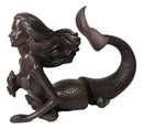 Rustic Aged Bronze Finish Marine Siren Mermaid Body & Tail Bookends Figurine Set