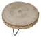 Unfinished Natural Wood Bark Round Slice with Metal Legs Pedestal Stand 9"D
