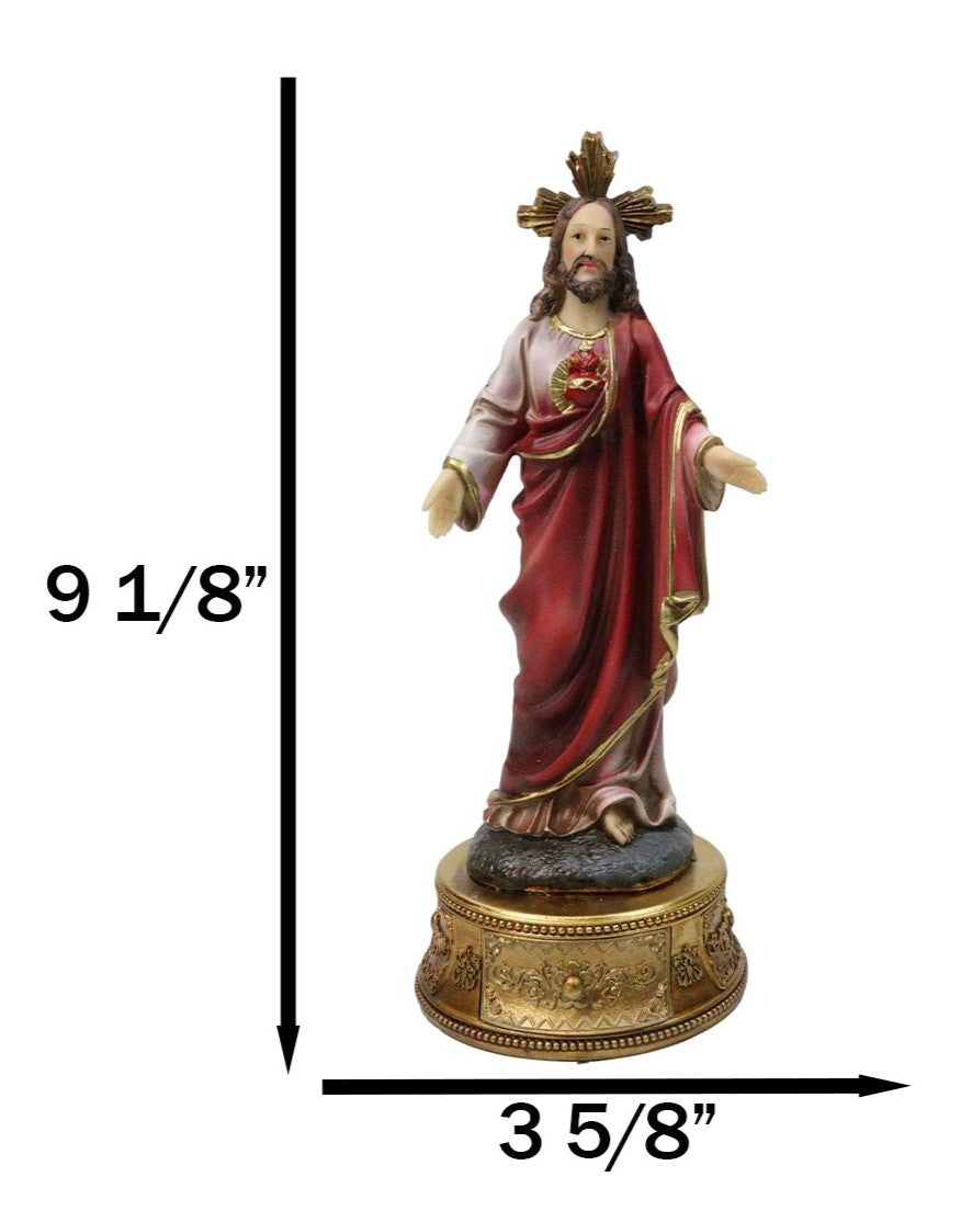 Catholic Christian Sacred Heart of Jesus Christ With Rosary Drawer Box Figurine