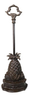 Rustic Cast Iron Tropical Pineapple Door Stop Or Porter With Long Handle