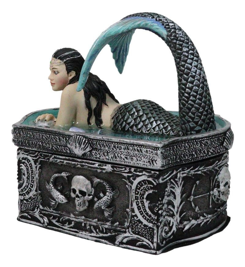 Hidden Depths Siren Mermaid On Still Water Necromancy Skull Decorative Box