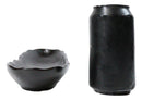 Pack Of 6 Kokuyo Modern Black Ceramic Wavy Oblong Long Serving Platters 13.25"L