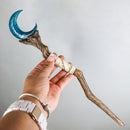 Wicca Witchcraft Sorcerers Fantasy Crescent Moon Dendritic Branch Magic Wand