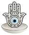 Wicca Hand of God Hamsa Palm Evil Eye Ceramic Backflow Incense Holder Figurine