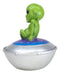 UFO Green Extra Terrestrial Roswell Alien On Spaceship Trinket Box Figurine