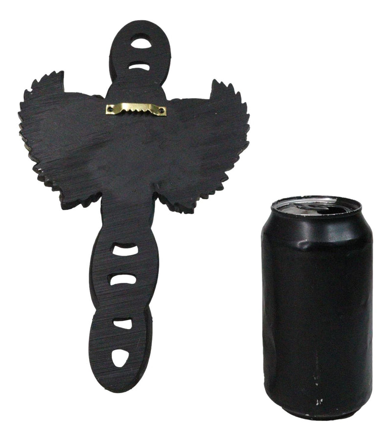 Gothic Angel Winged Cowboy Skull With Red Scarf Prison Shackle Chains Wall Cross