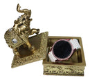 Golden Thai Elephant Trinket Box with Gemstone Crystals, Ornate Buddha Inspired