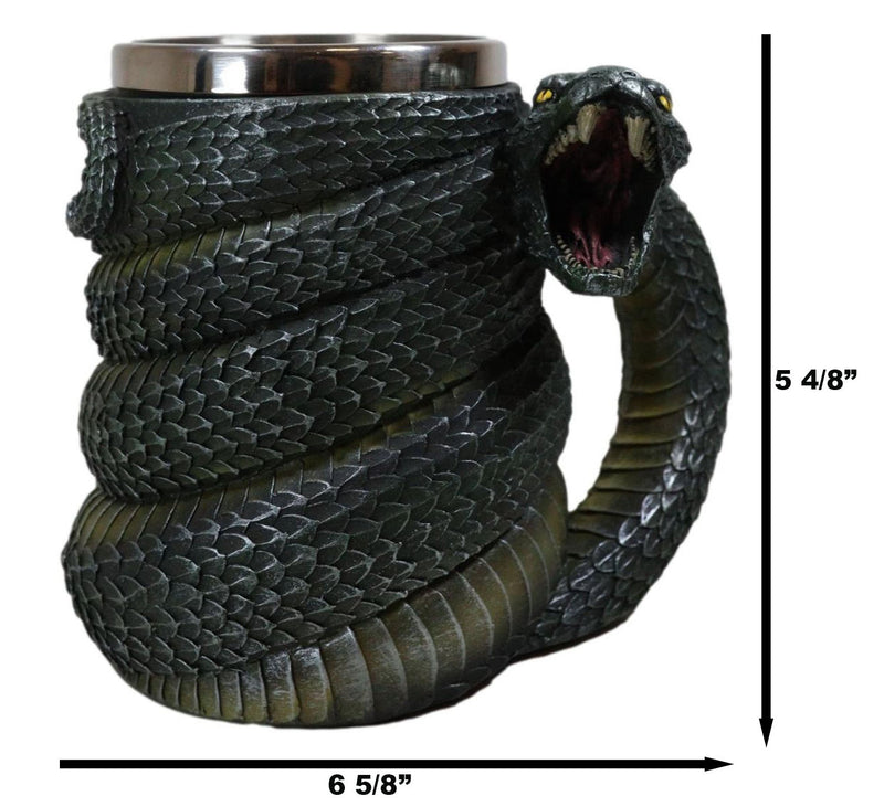 Realistic Ferocious Slithering Serpent Snake With Venomous Fangs Coffee Mug Cup