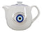 White Gothic Alchemy Porcelain Wicca Evil Eye Of Providence Protection Tea Pot