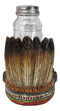 Southwest Native Indian Chief Headdress Roach Salt And Pepper Shakers And Holder