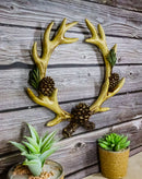 Antler Wreath Wall Decor with Pinecones Rustic Deer Antler Crown Cabin Lodge