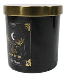 Wicca Witchcraft Mystic Tarot The Moon Black Opium Scented Candle With Gold Lid