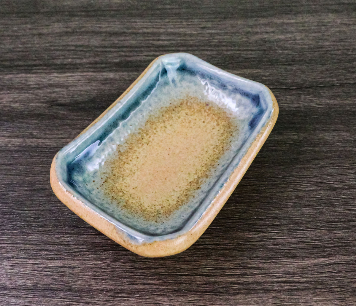Pack Of 6 Ceramic Ao Nagashi Soy Sauce Oil Condiment Rectangular Dishes 2oz