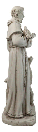 Catholic Church Saint Francis With Deer And Bird Large Outdoor Statue 24" Tall
