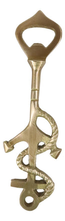 Set Of 2 Vintage Brass Metal Nautical Roped Ship Anchor Beer Bottle Hand Opener
