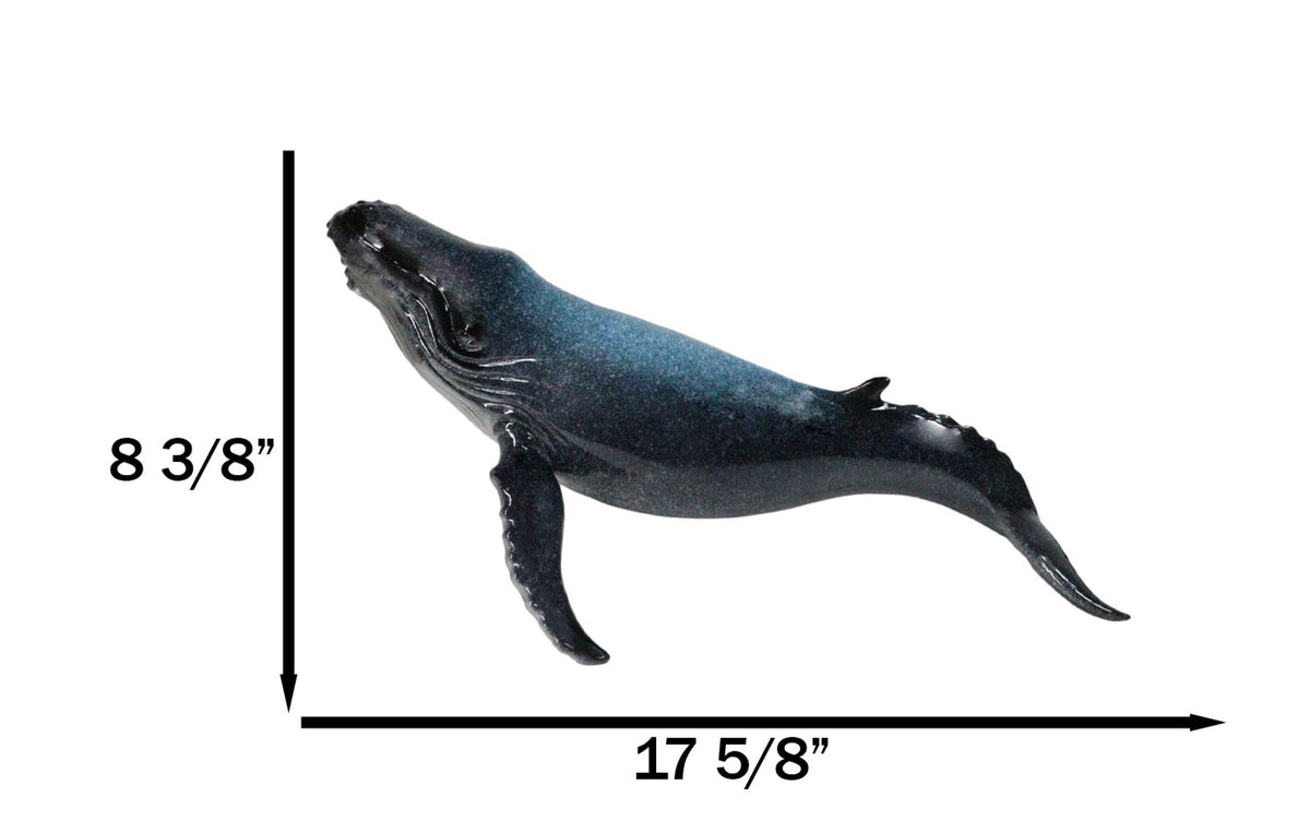 Marine Large Baleen Blue Whale Figurine Statue Ocean Wildlife Sculpture 17"Long