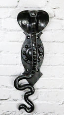 Set of 2 Black Cast Iron Ferocious Desert Cobra Snake Door Handle Bar Pulls