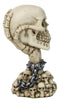 Shackled Skeleton Hand Holding Skull with LED Eyes With Morphing Skulls Figurine