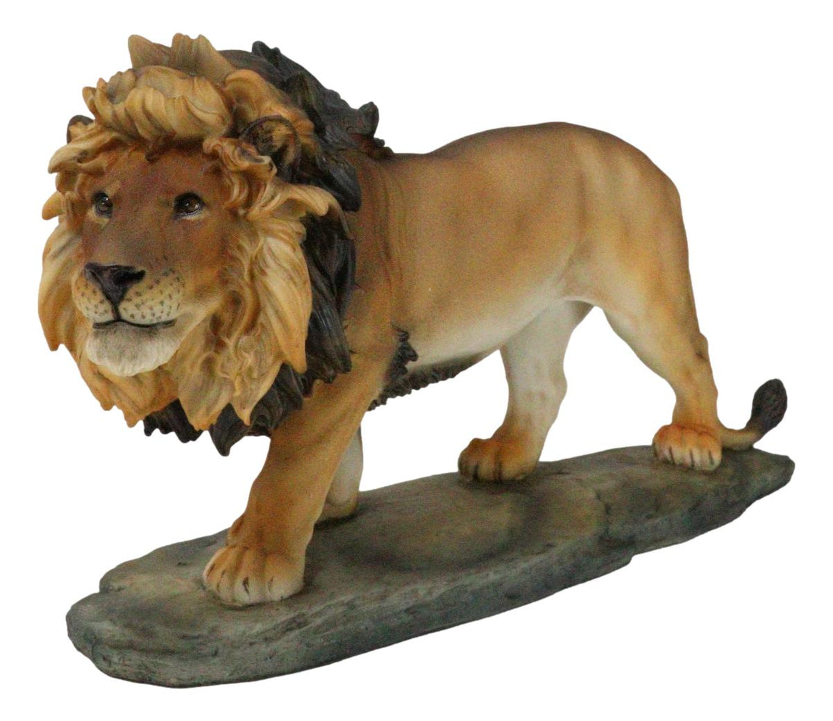 African Savanna Safari Wildlife Majestic Lion Prowling in Grasslands Figurine - Ebros Gift