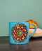 Blue Vishuddha Throat Chakra Zen Flower Of Life Mandala Circle Ceramic Mug Cup