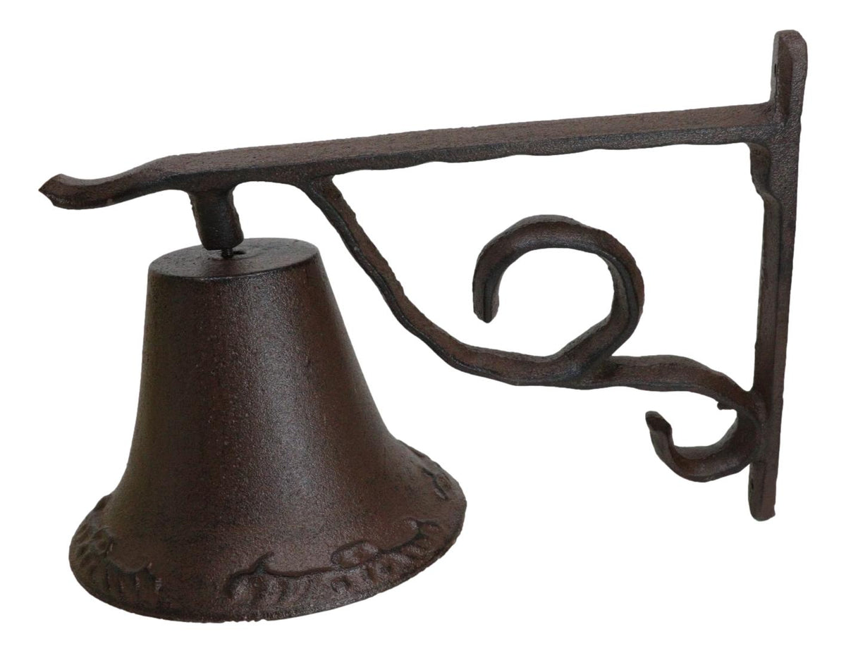 Large Cast Iron Rustic Western Traditional Door Wall Dinner Yard Farm Bell Decor