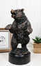 Western Black Bear On Rear Legs Roaring Bronze Electroplated Resin Decor Statue