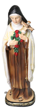 Carmelite Order Saint Theresa of Lisieux With Roses and Crucifix Figurine 11" H