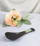 Pack of 6 Midori Kannyu Crackle Green Ceramic Asian Soup Spoons With Hook 5.75"L