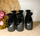 Pack Of 6 Twilight Black And Grey Waterfall Japanese Wine Sake Tokkuri Flask