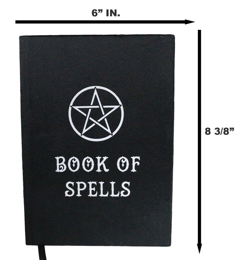 The Book Of Spells Pentagram Circle A5 Lined Pages Velvet Cover Journal Book