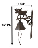 Cast Iron Rustic Vintage Western Grand Elk Moose Wall Dinner Yard Bell Decor