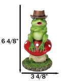 Western Outlaw Cowboy Frog On Mushroom Backflow Incense Cone Burner Figurine