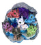 Whimsical Baby Dragons Mini Figurines With LED Faux Geode Crystal Display Set