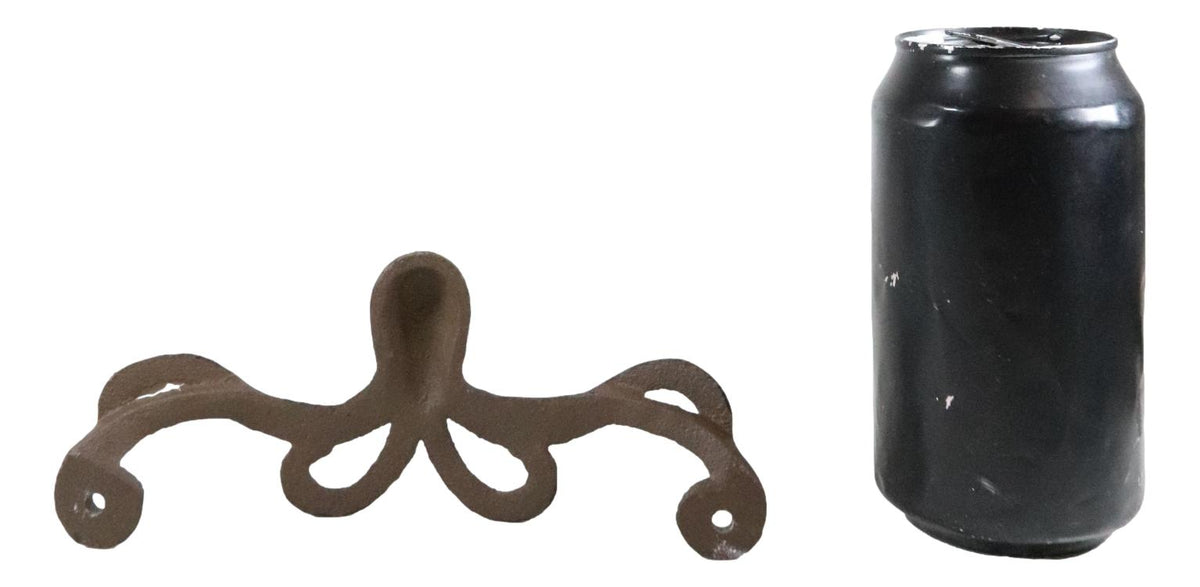 Set Of 4 Cast Iron Rustic Marine Sea Octopus Drawer Cabinet Door Knobs Hardware - Ebros Gift