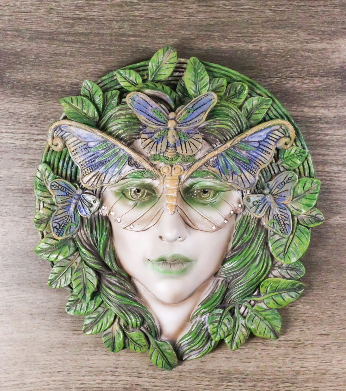 Celtic Greenwoman Tree Lady Gaia Ent Earth Goddess Butterfly Mask Wall Decor - Ebros Gift