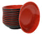 Pack Of 10 Red And Black Melamine Dipping Sauce Or Condiment Round Dishes 4"D