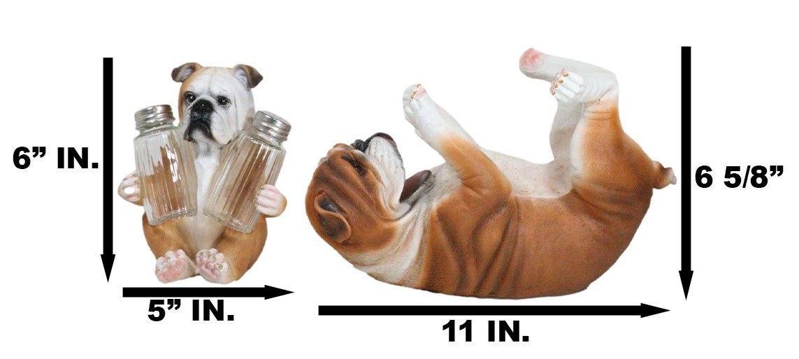 Meatball English Bulldog Wine Holder And Salt Pepper Shakers Holder Figurine Set