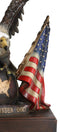 Large 20"H Bald Eagle On Globe With American Flags One Nation Under God Statue