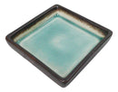 Set Of 6 Midori Kannyu Crackle Green Ceramic Square Condiment Sauce Dishes 2oz
