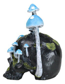 Wicca Stacking Toadstool Mushrooms and Moss Fungi Forest Black Skull Figurine