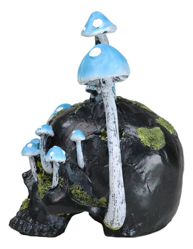 Wicca Stacking Toadstool Mushrooms and Moss Fungi Forest Black Skull Figurine