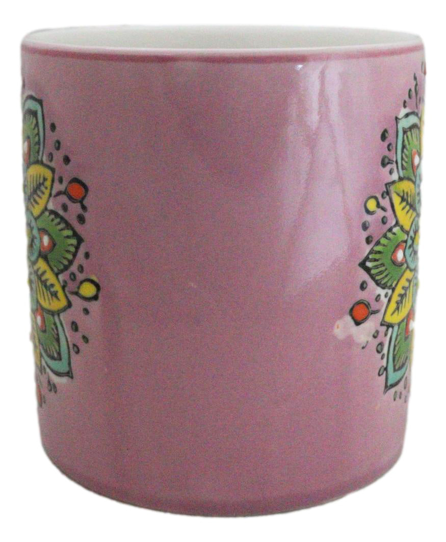Purple Sahasrara Crown Chakra Zen Flower Of Life Mandala Circle Ceramic Mug Cup