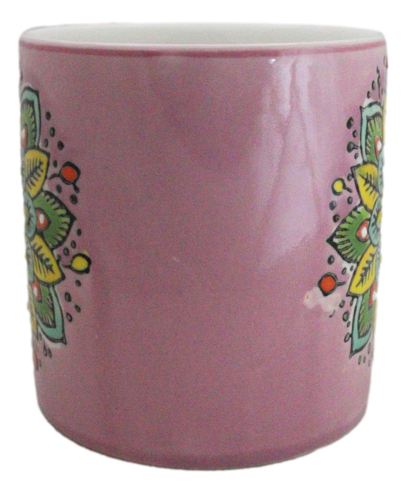 Purple Sahasrara Crown Chakra Zen Flower Of Life Mandala Circle Ceramic Mug Cup