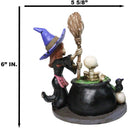 Day Of The Dead Bewitching Kitchen Skeleton Witch Raven Potion Cauldron Figurine