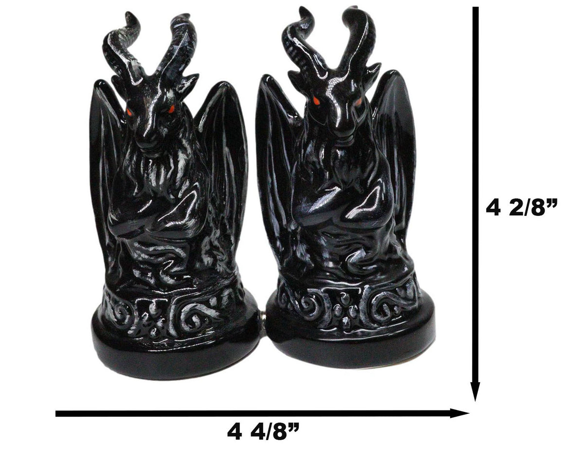 Metaphysical Realm Spirit Sabbatic Goat Baphomet Ceramic Salt Pepper Shakers Set