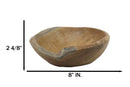 Pack Of 4 Hand Carved Rustic Live Edge Teak Wood Serveware Small Bowls 8"D