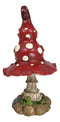 Enchanted Fairy Garden Red White Spotted Crooked Toadstool Mushroom Figurine 9"H